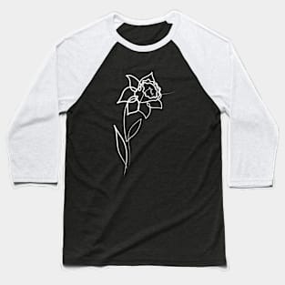 Daffodil Flower Minimal art | One Line Drawing | One Line Art Baseball T-Shirt